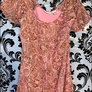 Jaclyn Smith Paisley Print Layered Dress